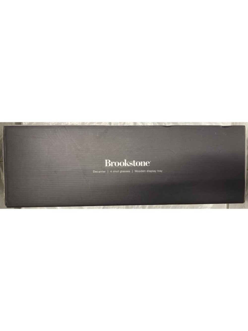 Brookstone Pin High Decanter Set with 4 Shot Glasses & Wooden Tray - New in Box - Picture 5 of 7